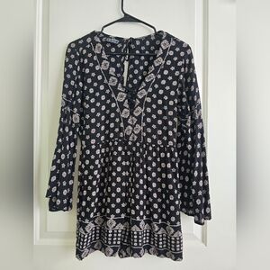 Angie Black/Cream Romper